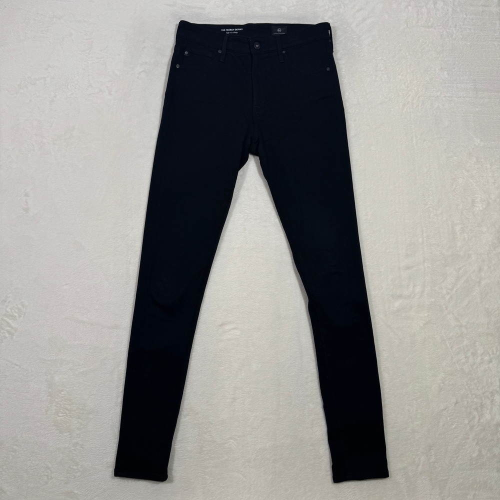 AG Adriano Goldschmied Jeans Womens 26R Black The Farrah Skinny High Rise Sateen
